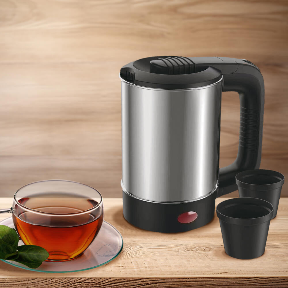 Pack Viaje Plancha De Vapor, Hervidor De Acero 0,5L & Secador De Pelo Con Mango Plegable